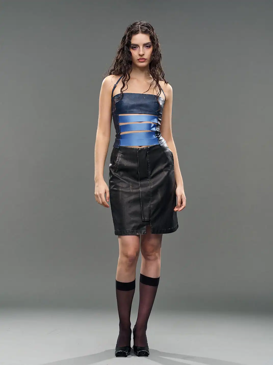CSFC | Bandage Halter Top-Blue