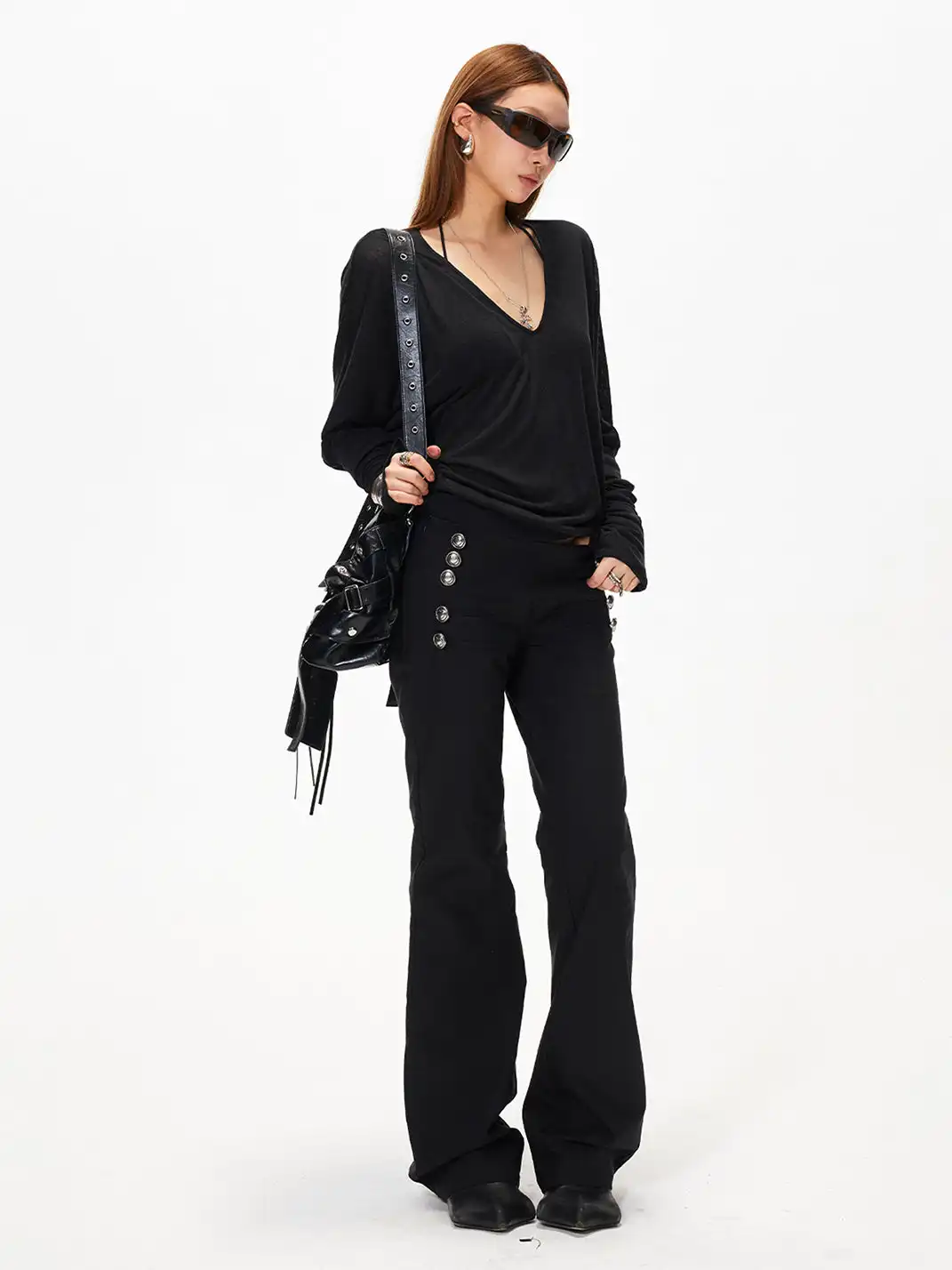 3MODE | V-Neck Batwing Sleeve Top