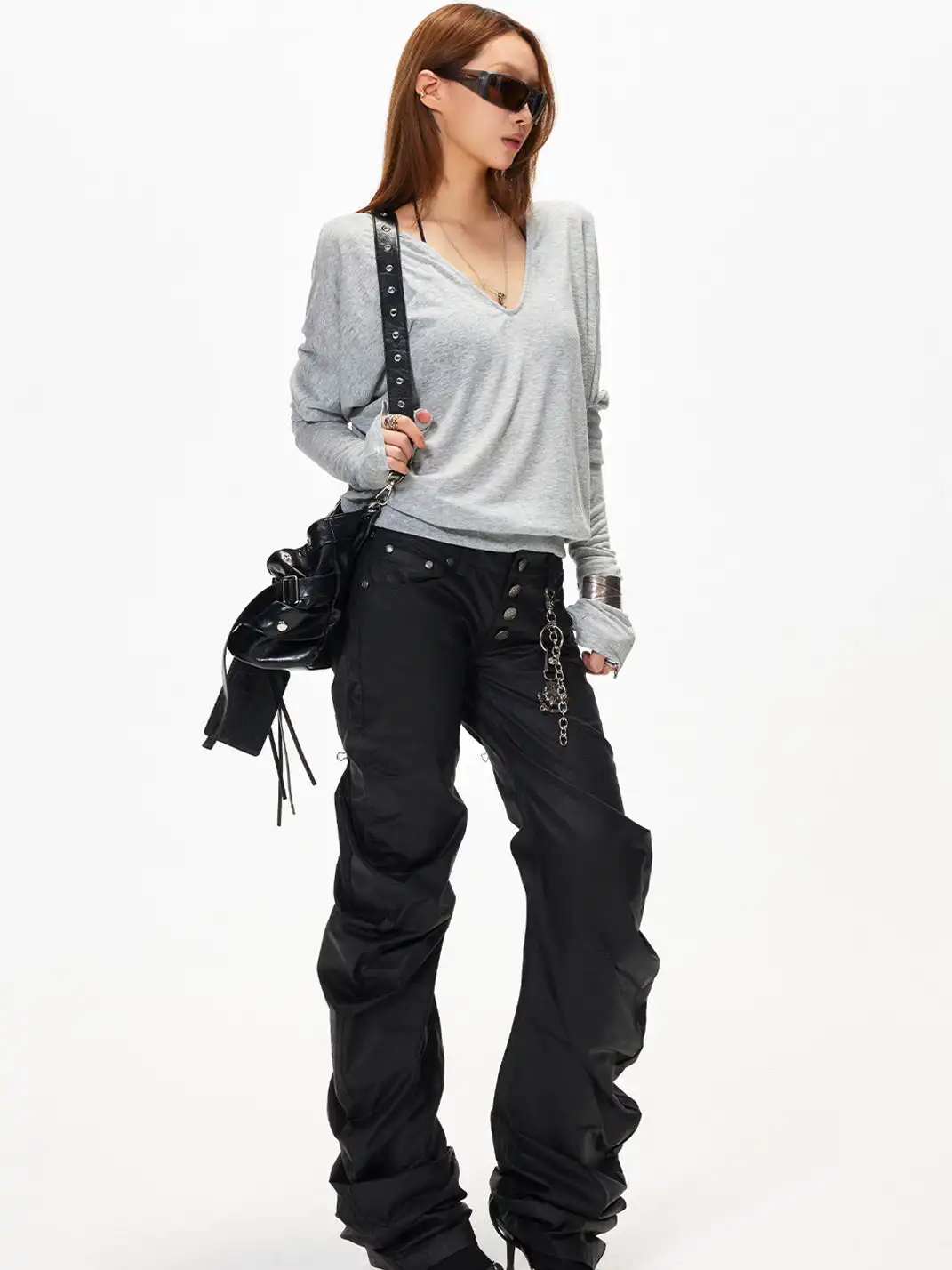 3MODE | V-Neck Batwing Sleeve Top