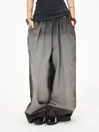 3MODE | Heavy Embroidery Loose Wide-Leg Pants