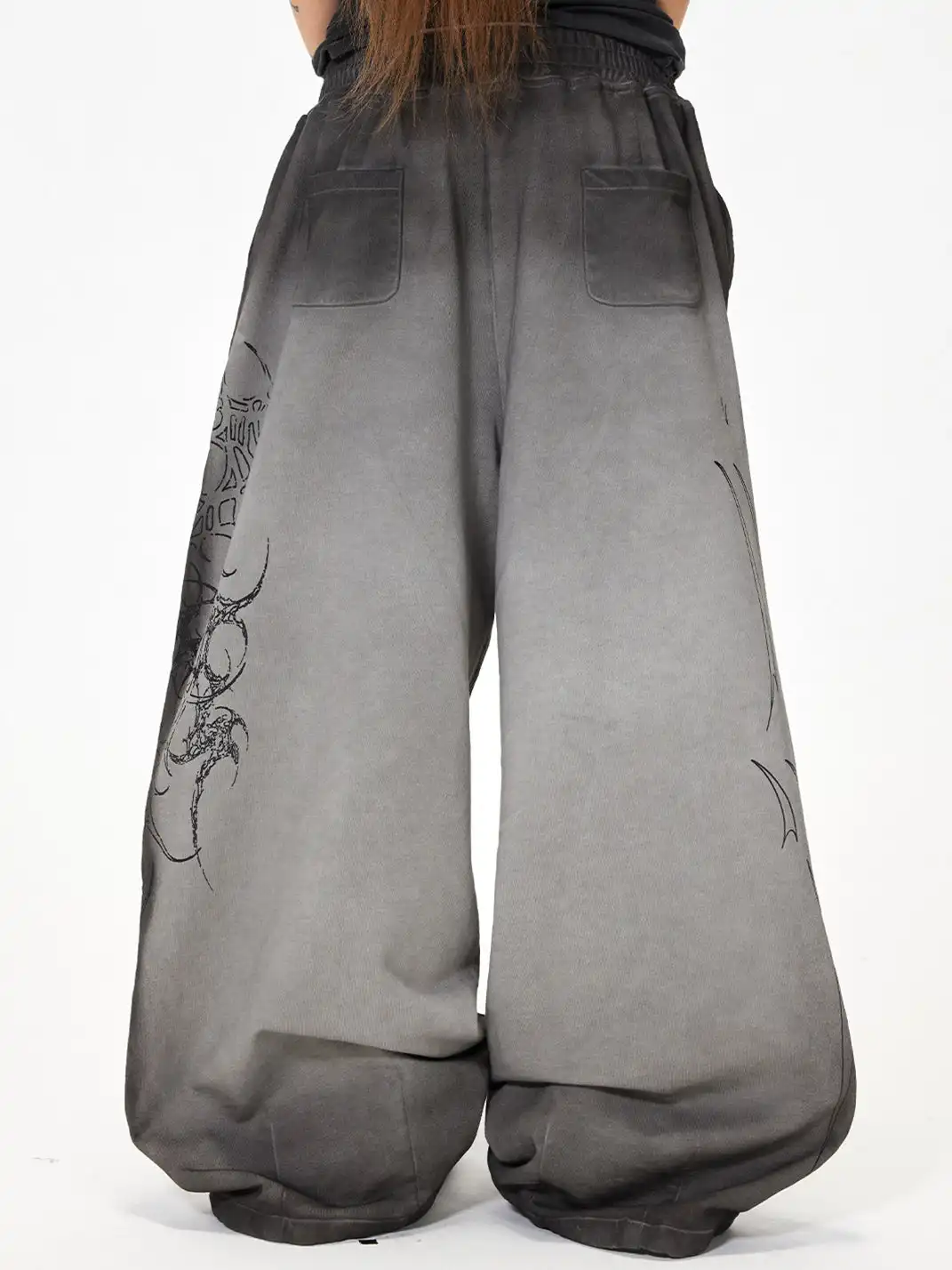 3MODE | Heavy Embroidery Loose Wide-Leg Pants