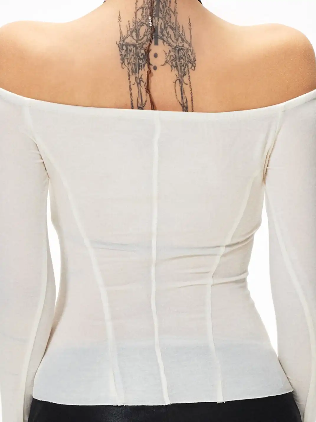3MODE | Off-The-Shoulder Draped Slim Fit Top