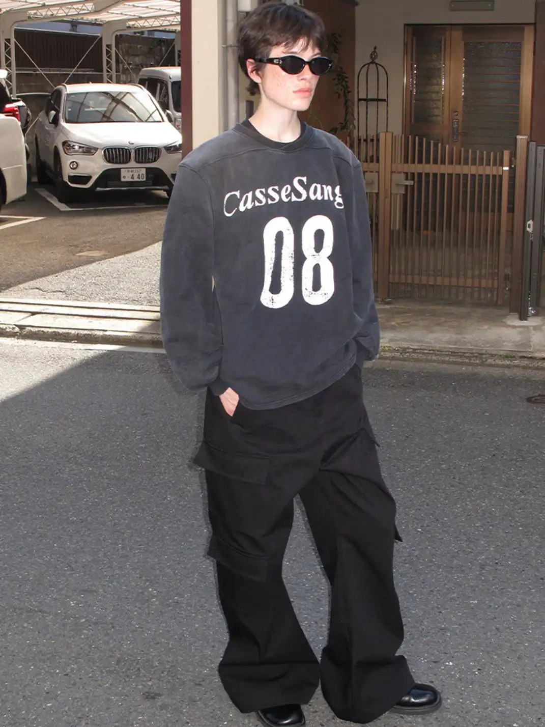 CasseSango | 08 Letter Print Broad-Shoulder Sweatshirt