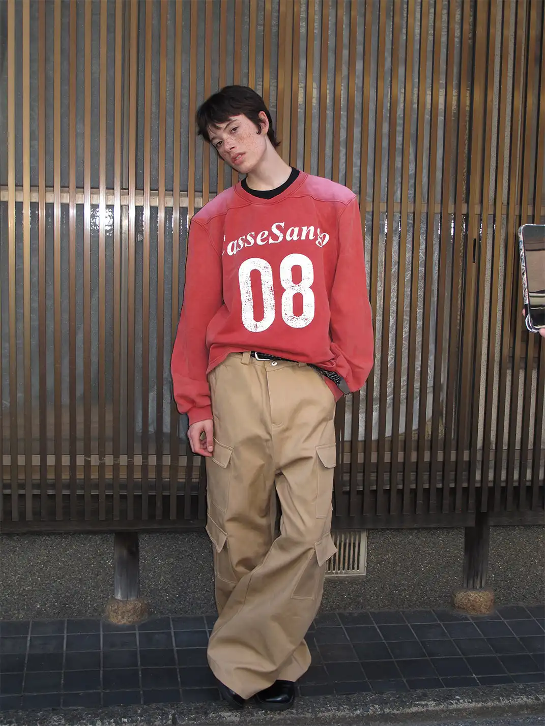 CasseSango | 08 Letter Print Broad-Shoulder Sweatshirt