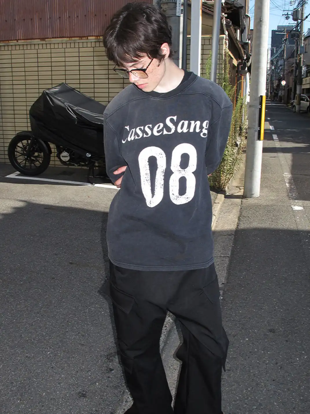 CasseSango | 08 Letter Print Broad-Shoulder Sweatshirt
