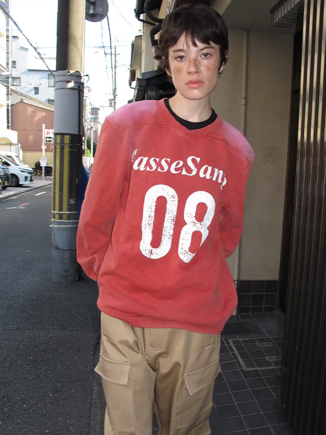 CasseSango | 08 Letter Print Broad-Shoulder Sweatshirt
