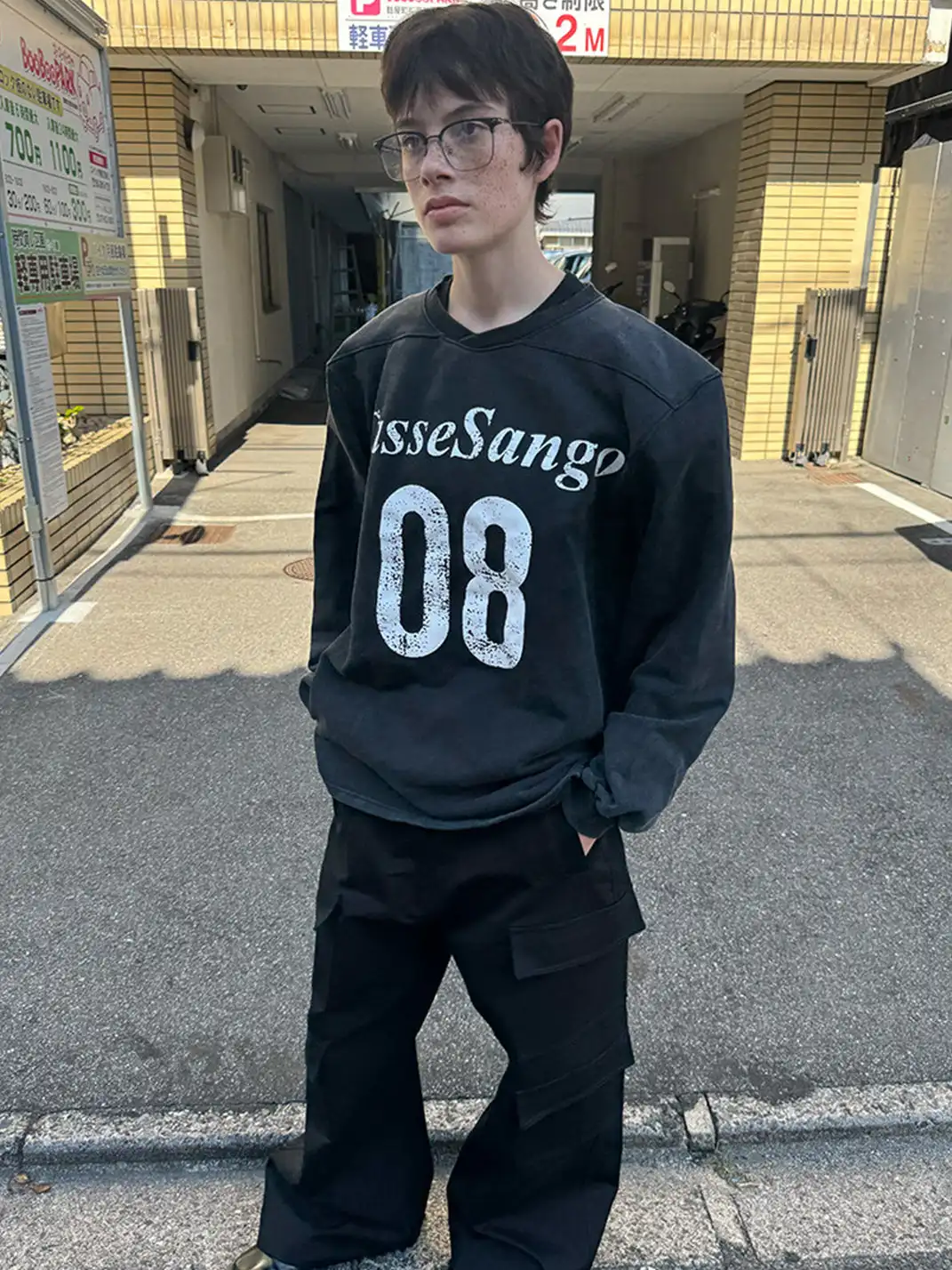 CasseSango | 08 Letter Print Broad-Shoulder Sweatshirt