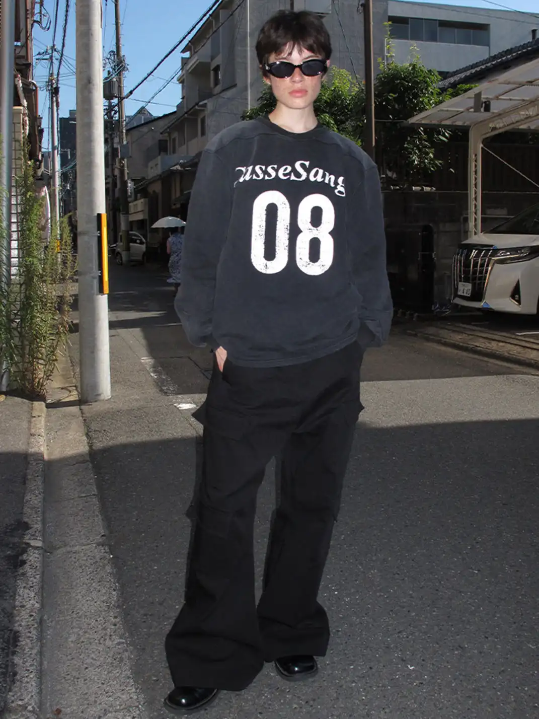 CasseSango | 08 Letter Print Broad-Shoulder Sweatshirt