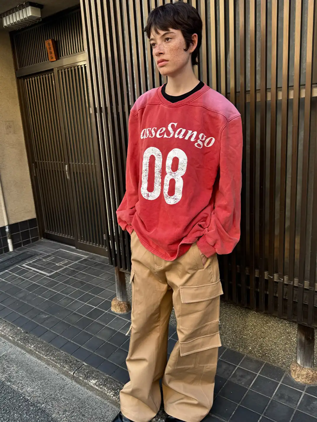 CasseSango | 08 Letter Print Broad-Shoulder Sweatshirt