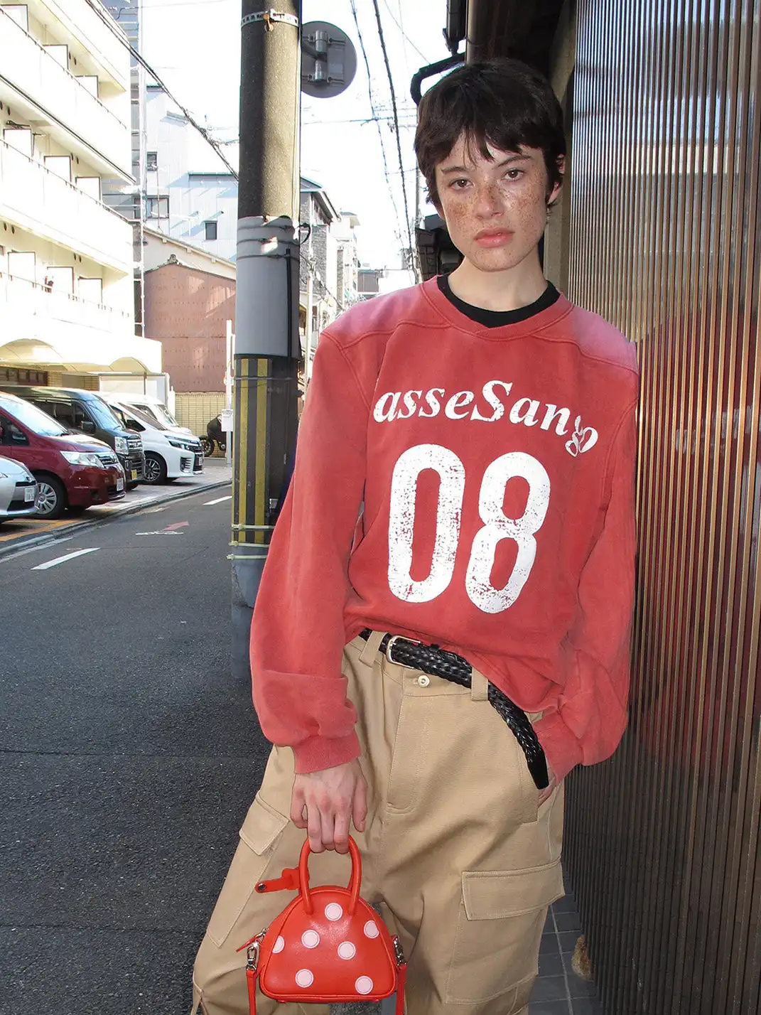 CasseSango | 08 Letter Print Broad-Shoulder Sweatshirt