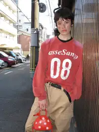 CasseSango | 08 Letter Print Broad-Shoulder Sweatshirt