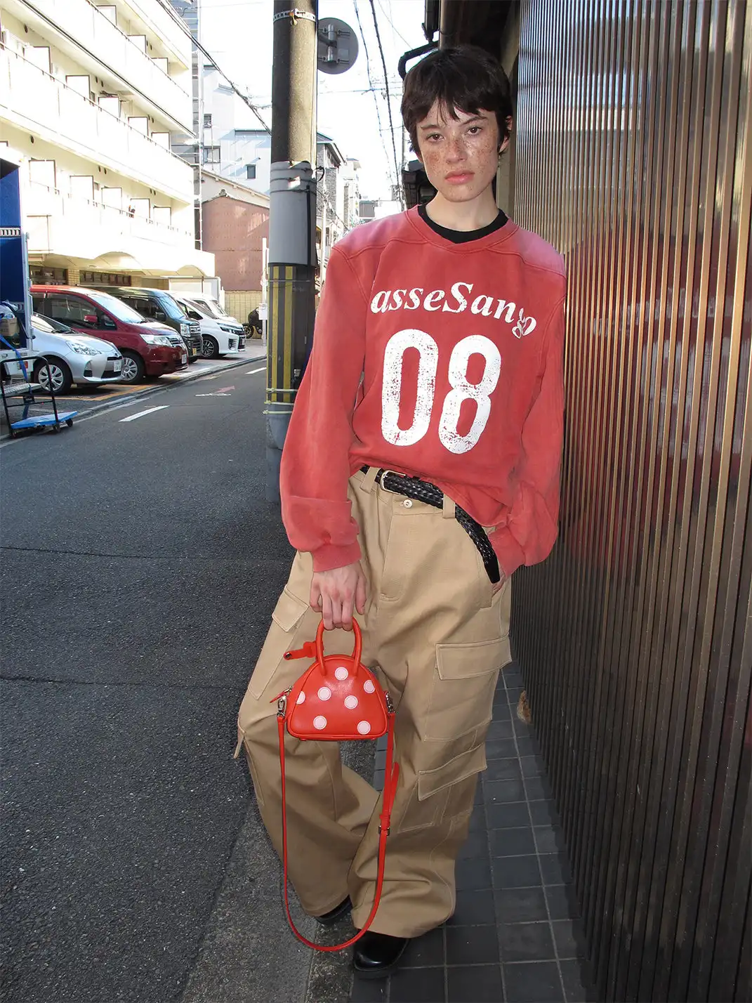 CasseSango | 08 Letter Print Broad-Shoulder Sweatshirt