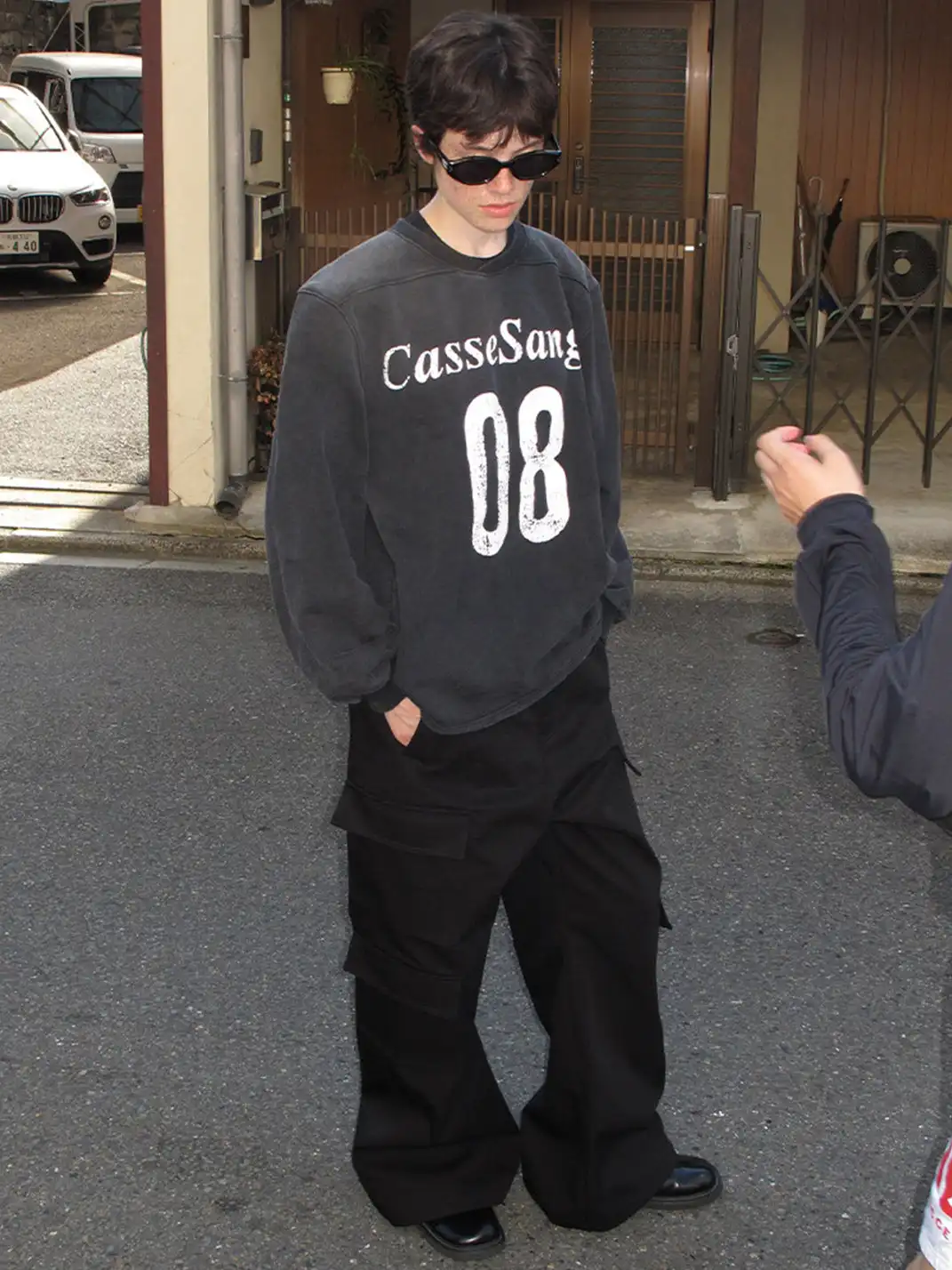 CasseSango | 08 Letter Print Broad-Shoulder Sweatshirt