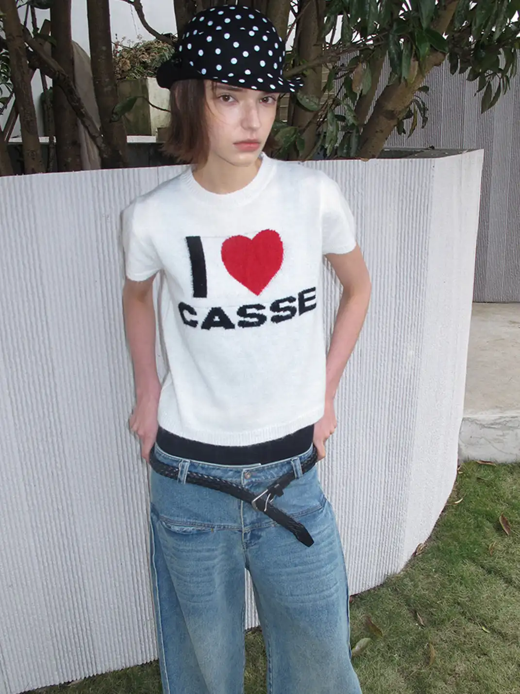 CasseSango | "I Love Casse" Regular Shoulder Wool T-Shirt