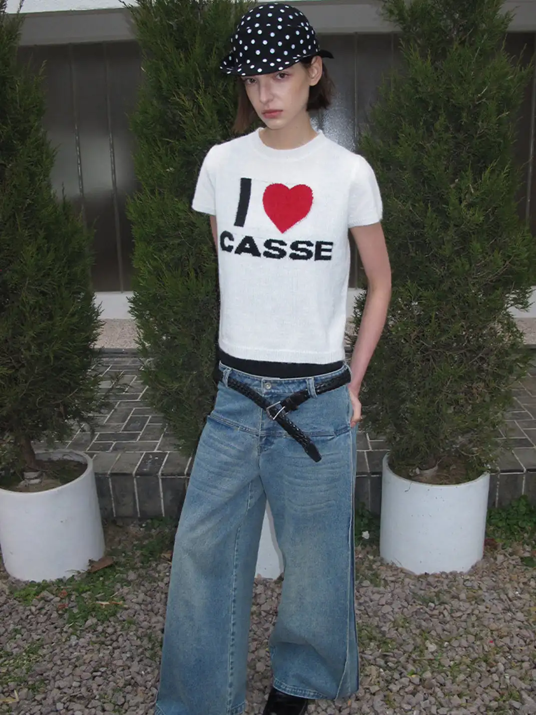 CasseSango | "I Love Casse" Regular Shoulder Wool T-Shirt