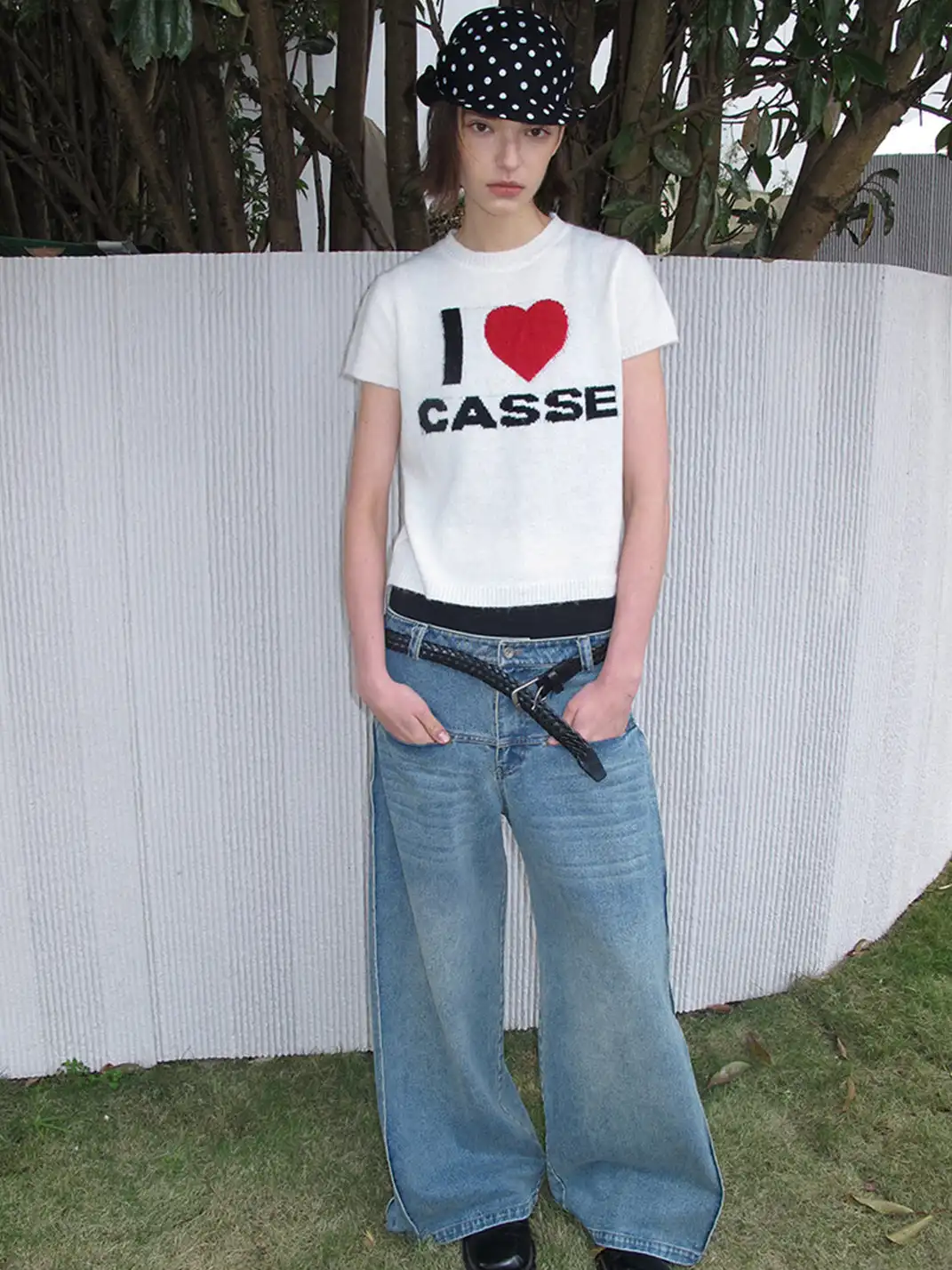 CasseSango | "I Love Casse" Regular Shoulder Wool T-Shirt