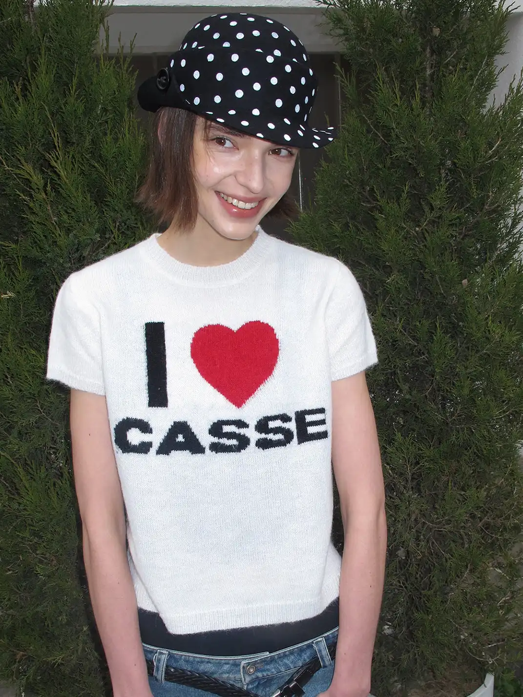 CasseSango | "I Love Casse" Regular Shoulder Wool T-Shirt