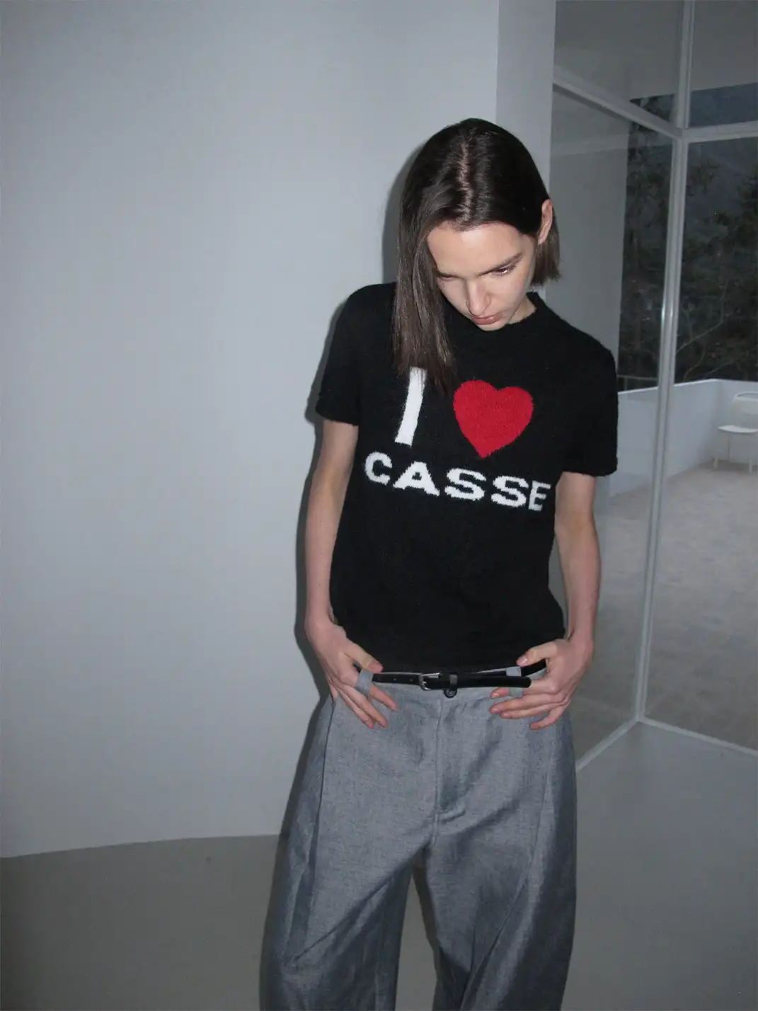 CasseSango | "I Love Casse" Regular Shoulder Wool T-Shirt