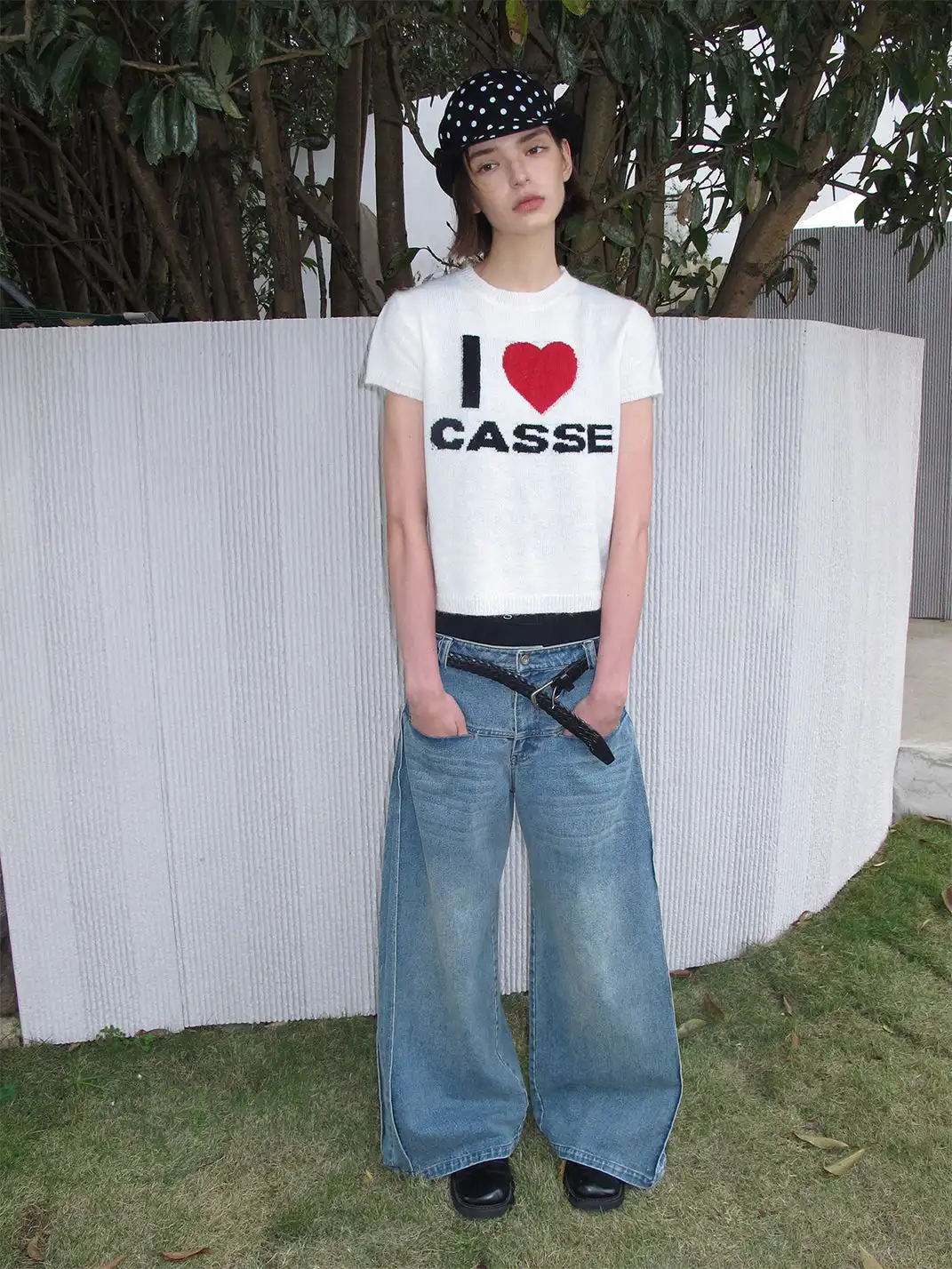 CasseSango | "I Love Casse" Regular Shoulder Wool T-Shirt