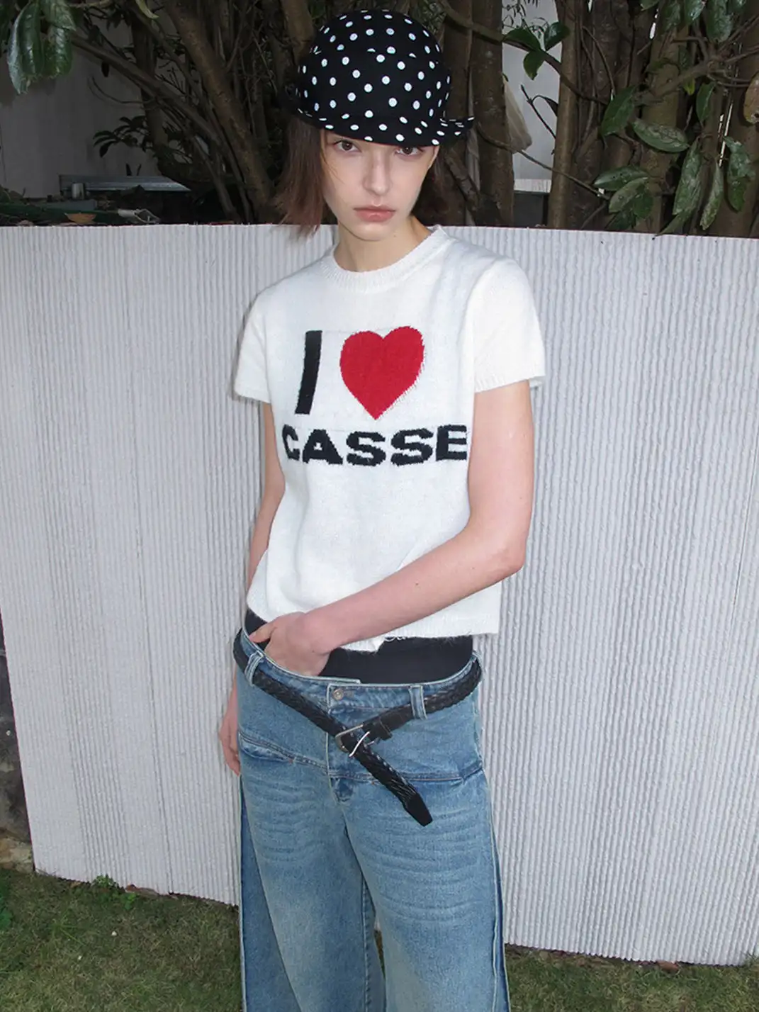 CasseSango | "I Love Casse" Regular Shoulder Wool T-Shirt