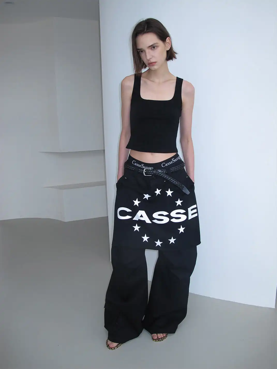 CasseSango | Detachable Panel Print Structured Pants