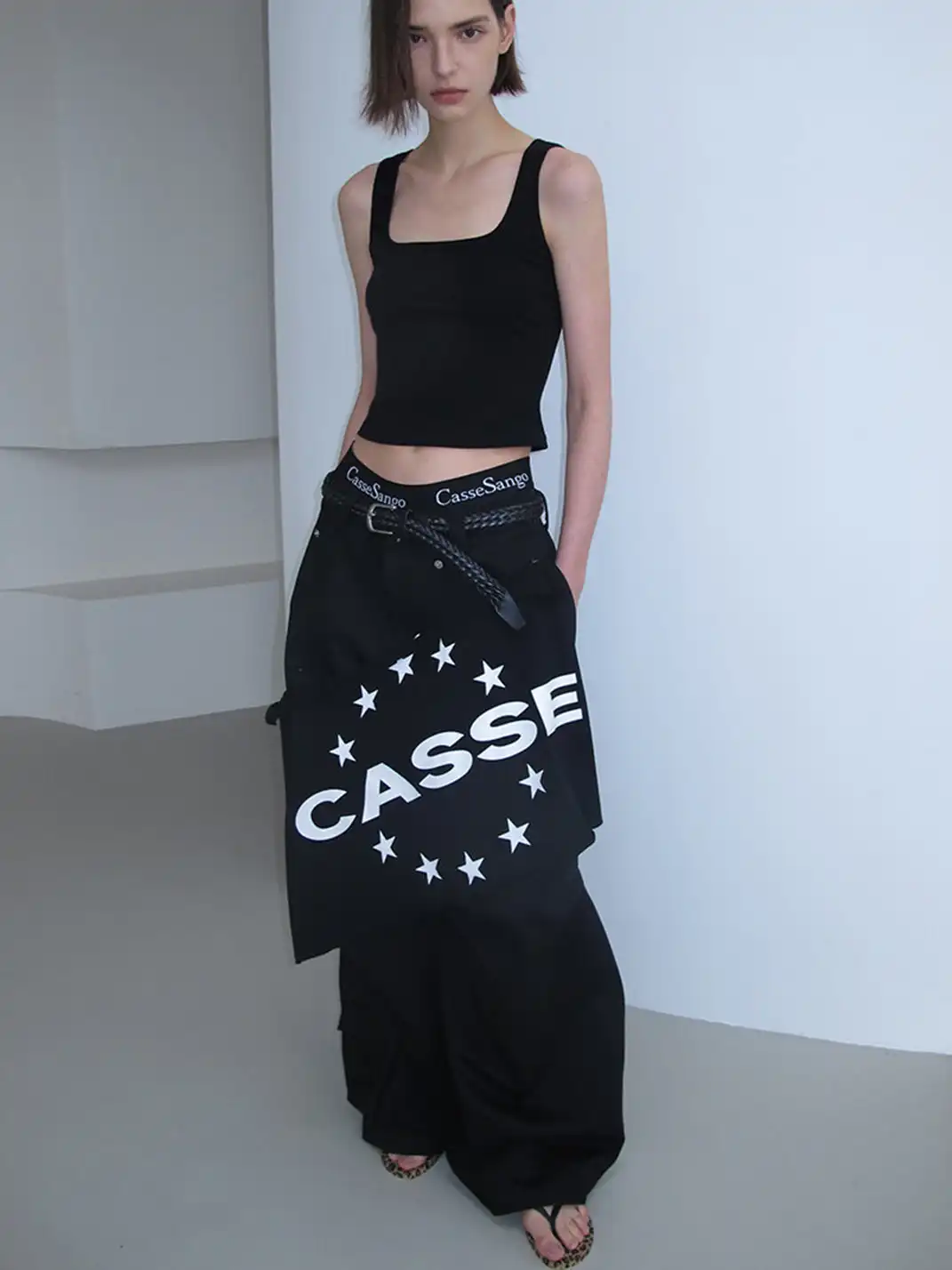 CasseSango | Detachable Panel Print Structured Pants