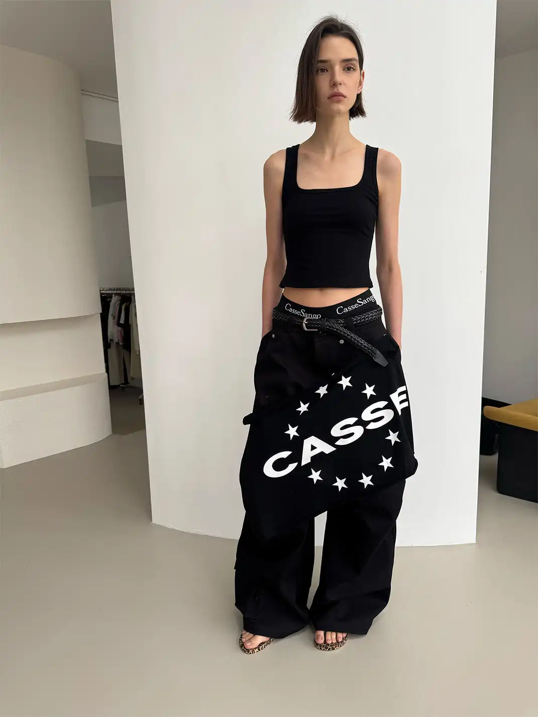 CasseSango | Detachable Panel Print Structured Pants
