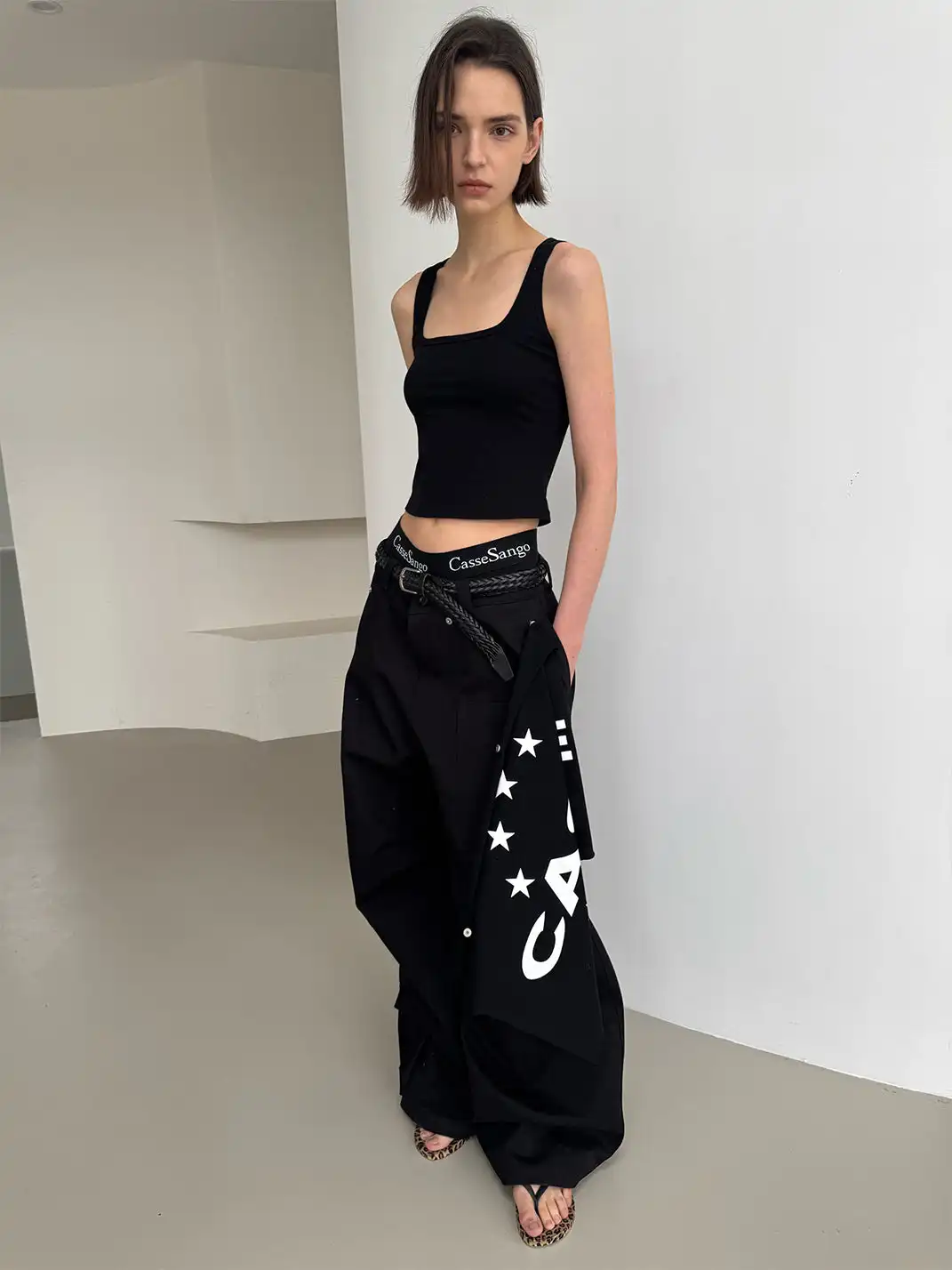 CasseSango | Detachable Panel Print Structured Pants