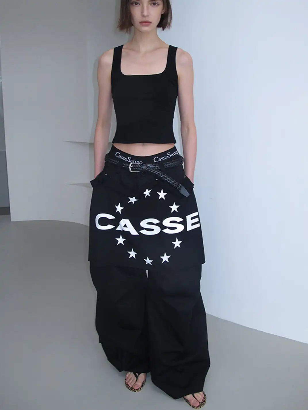 CasseSango | Detachable Panel Print Structured Pants