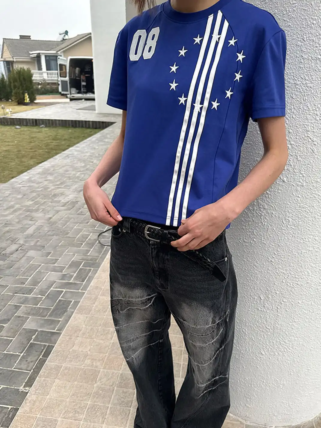 CasseSango | Star Stripe Embroidered T-Shirt
