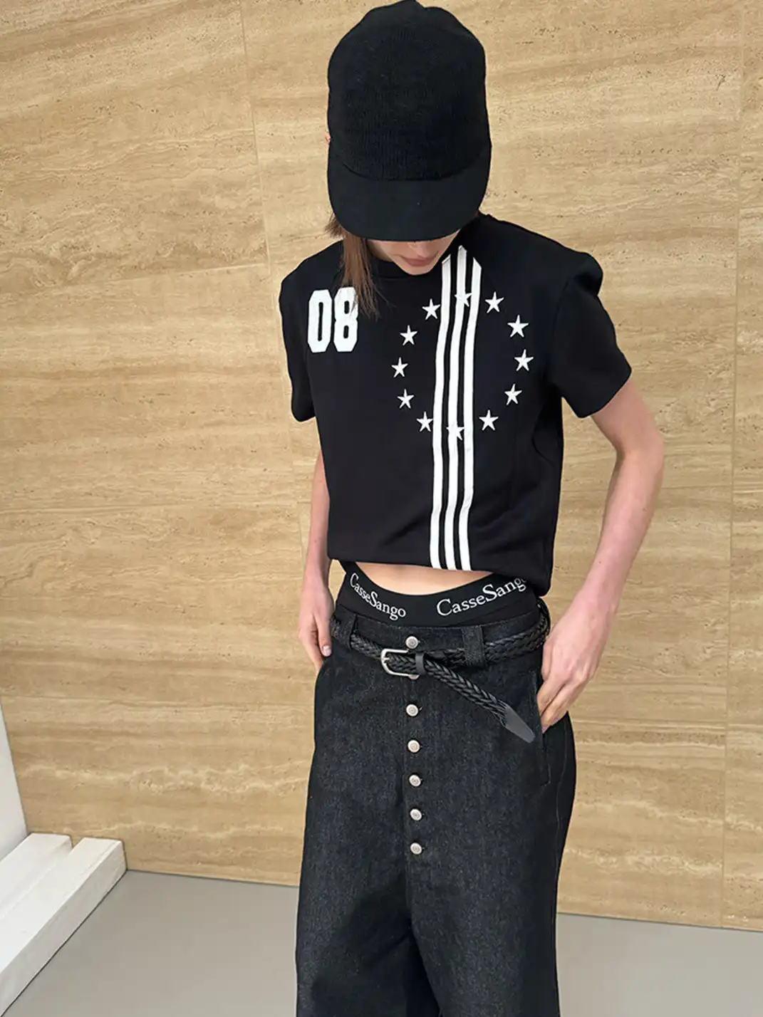 CasseSango | Star Stripe Embroidered T-Shirt