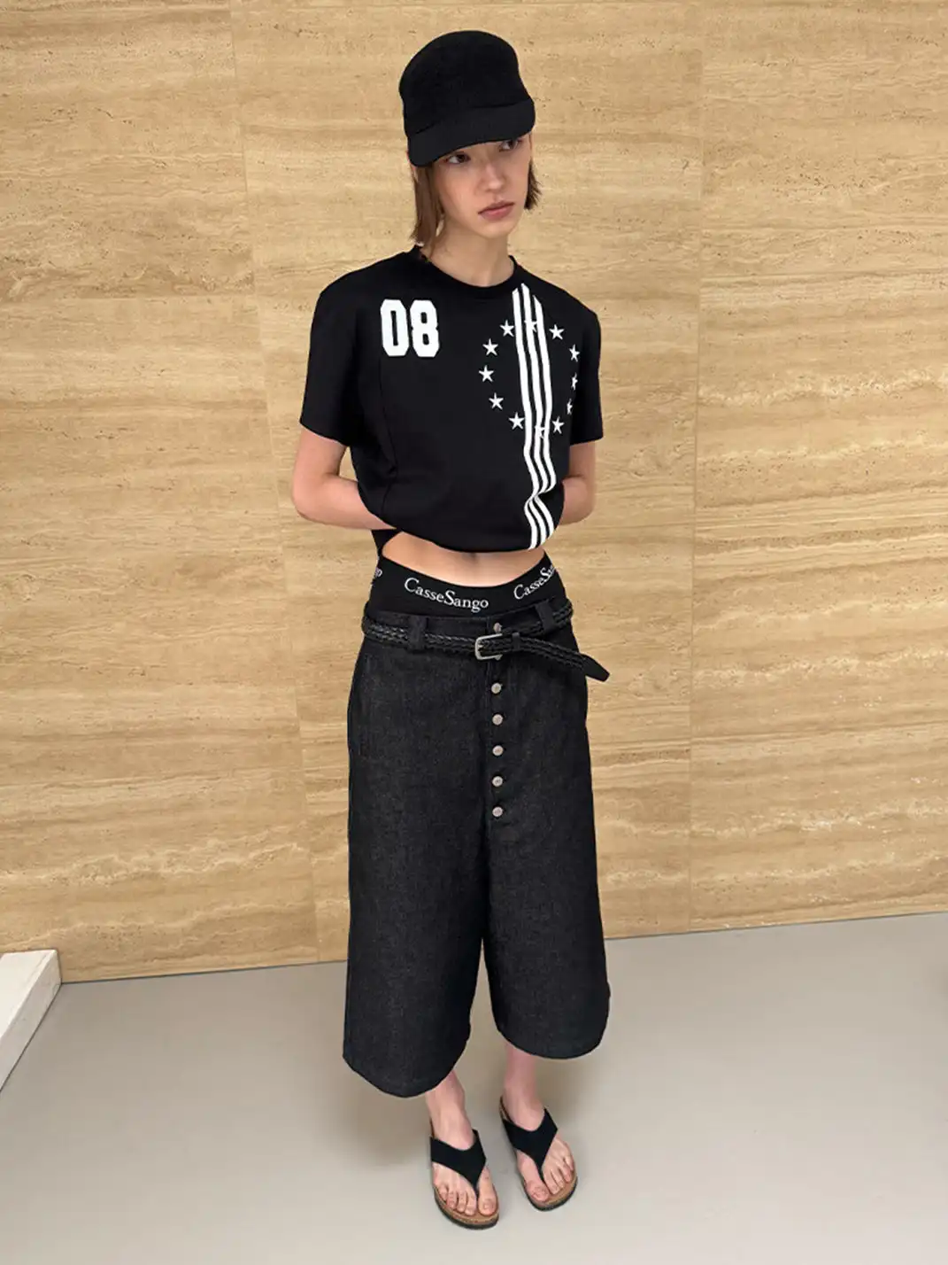 CasseSango | Star Stripe Embroidered T-Shirt