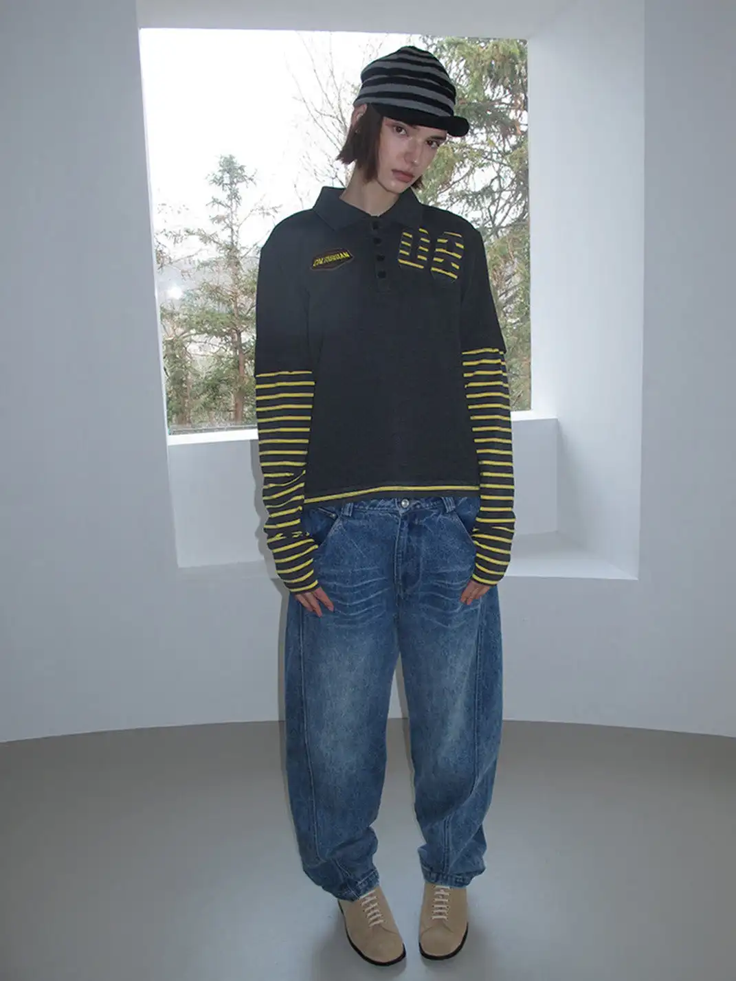 CasseSango | Two-In-One Detachable Sleeve Embroidered T-Shirt