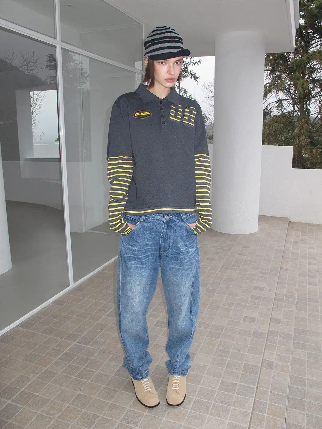 CasseSango | Two-In-One Detachable Sleeve Embroidered T-Shirt
