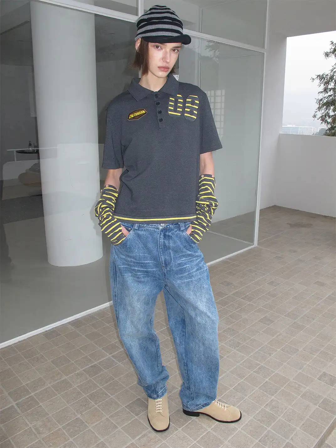 CasseSango | Two-In-One Detachable Sleeve Embroidered T-Shirt