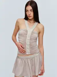 CSFC | Champagne Skin Tone Sequin Patchwork Mini Skirt