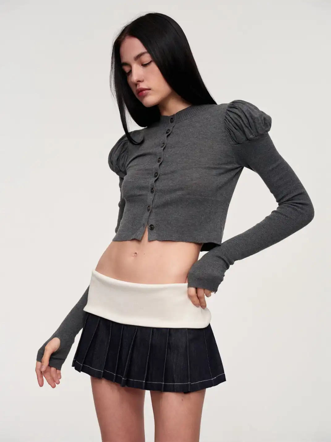 CSFC | Royal Puff Sleeve Knit Cardigan