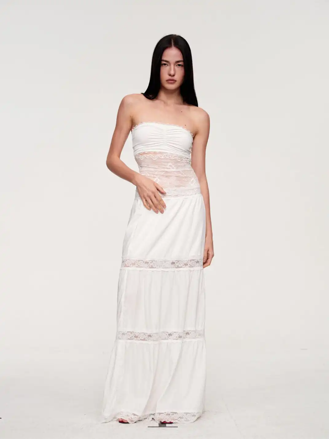 CSFC | Versatile Lace Tube Top Cake Skirt Set