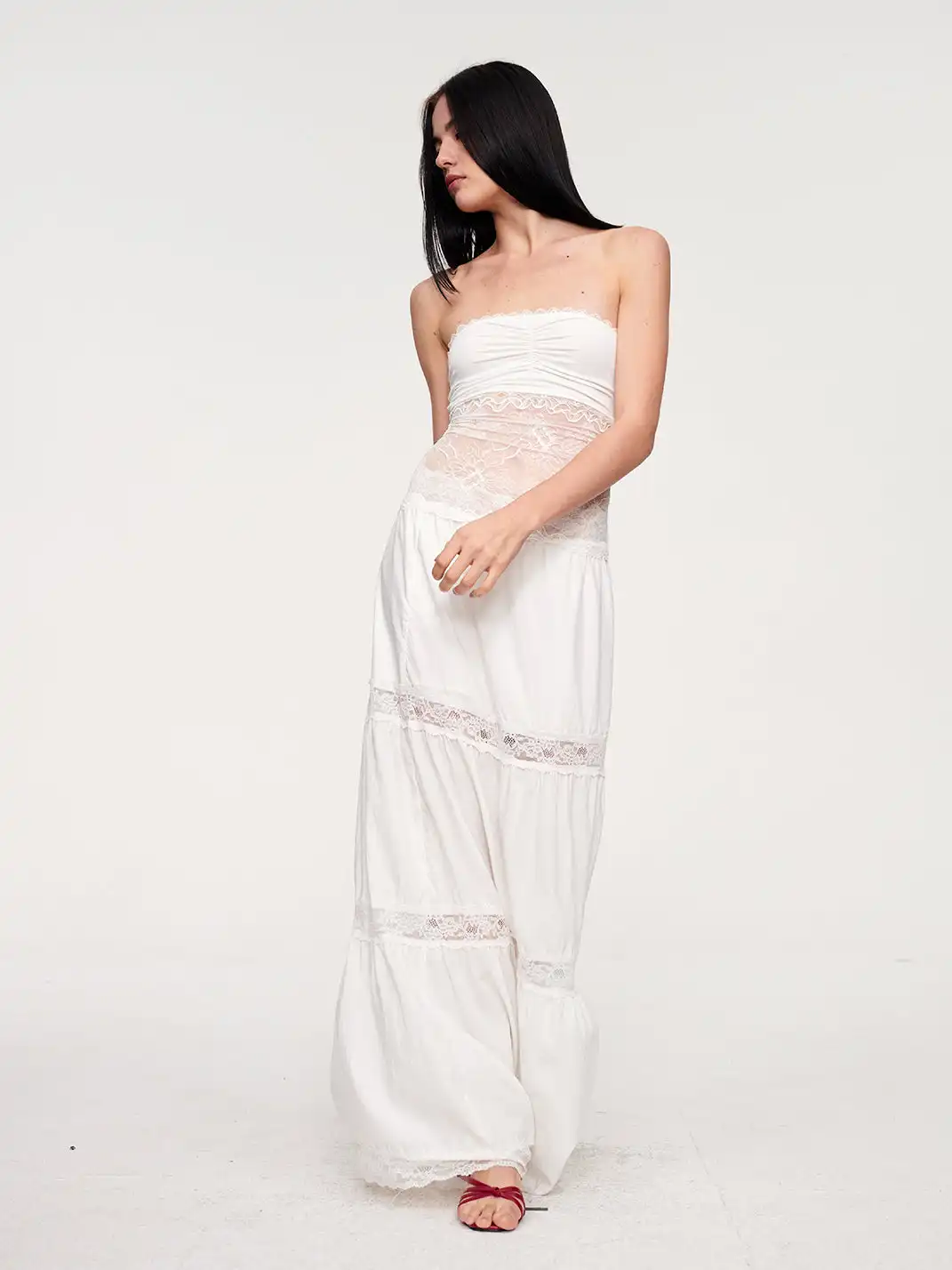 CSFC | Versatile Lace Tube Top Cake Skirt Set