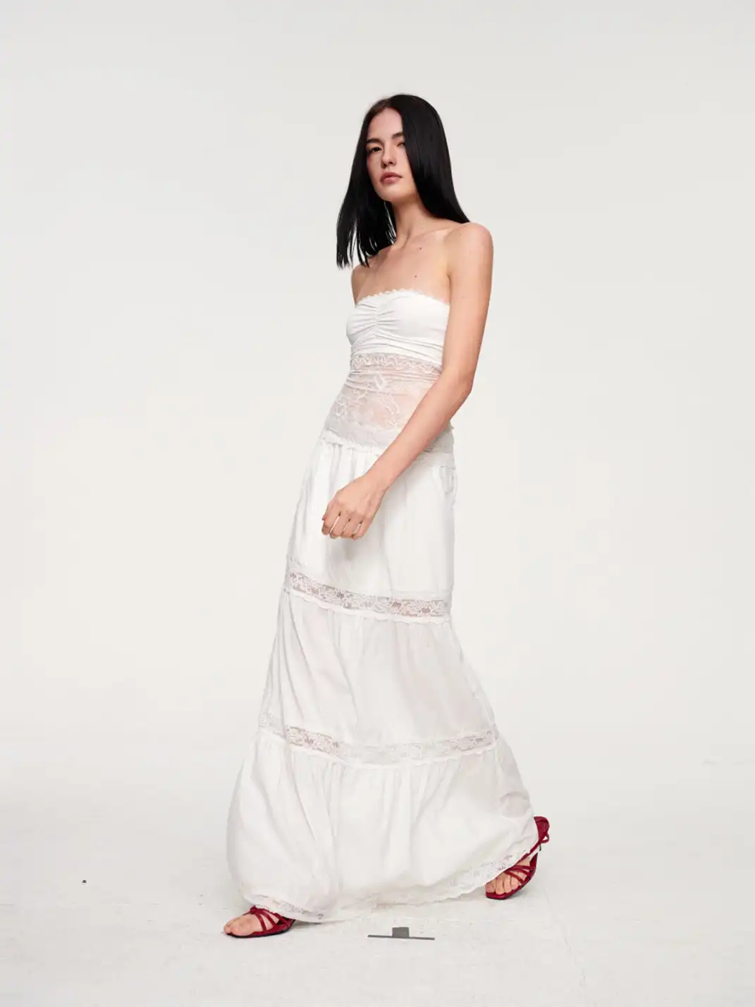 CSFC | Versatile Lace Tube Top Cake Skirt Set