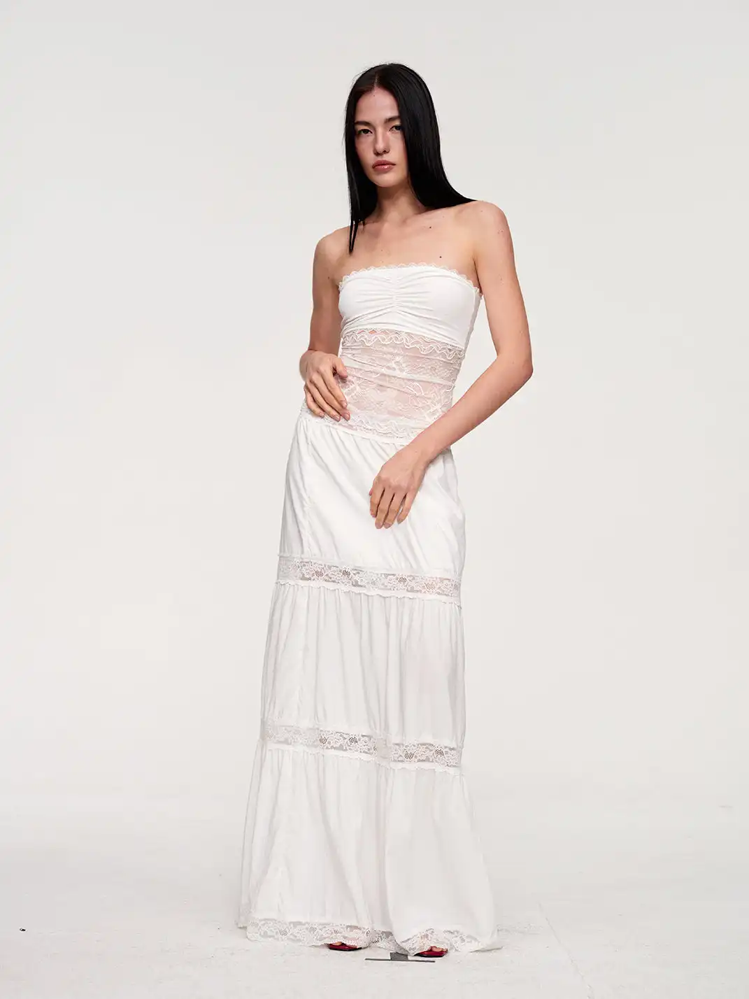 CSFC | Versatile Lace Tube Top Cake Skirt Set