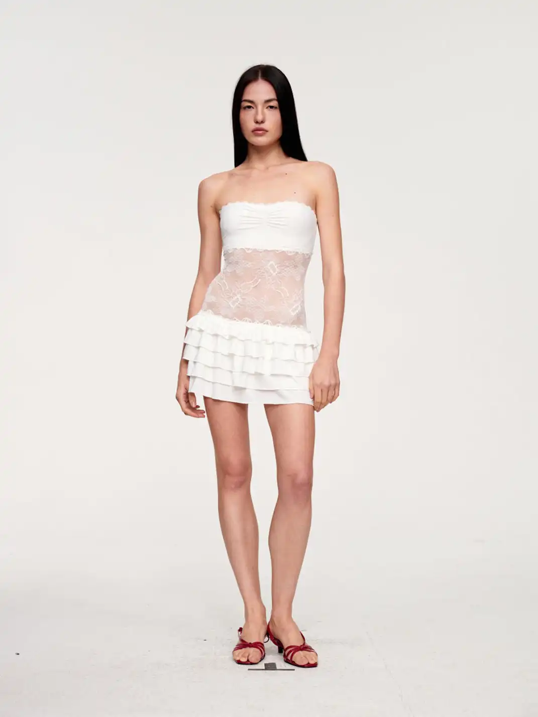 CSFC | Lace Tube Top Cake Hem Dress