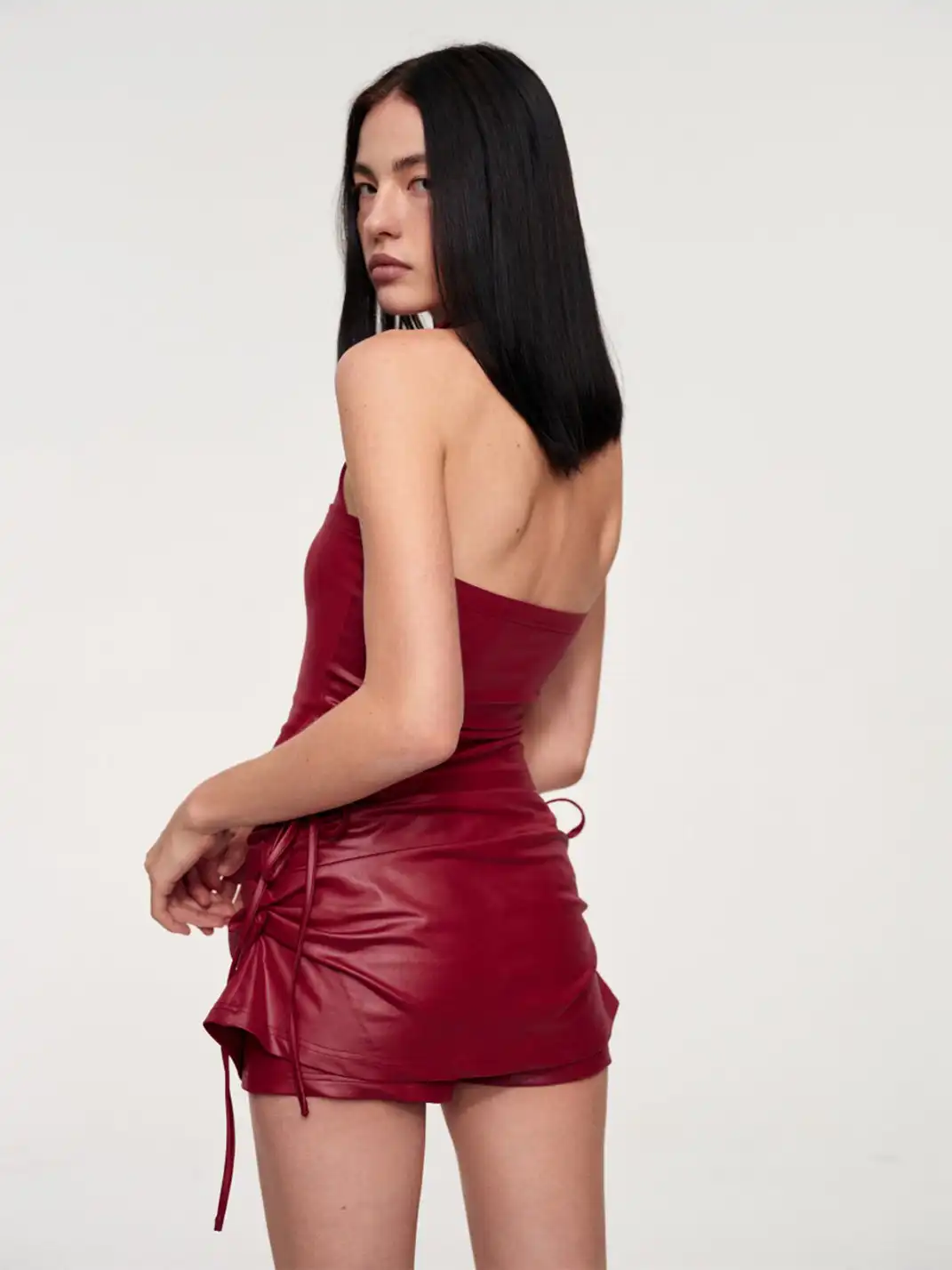 CSFC | Faux Leather Two-In-One Halter Top