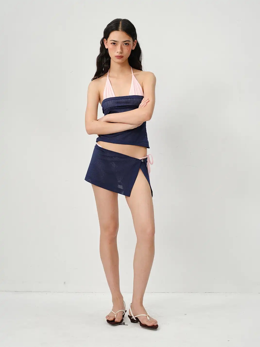CSFC | Pink Blue Halter Top