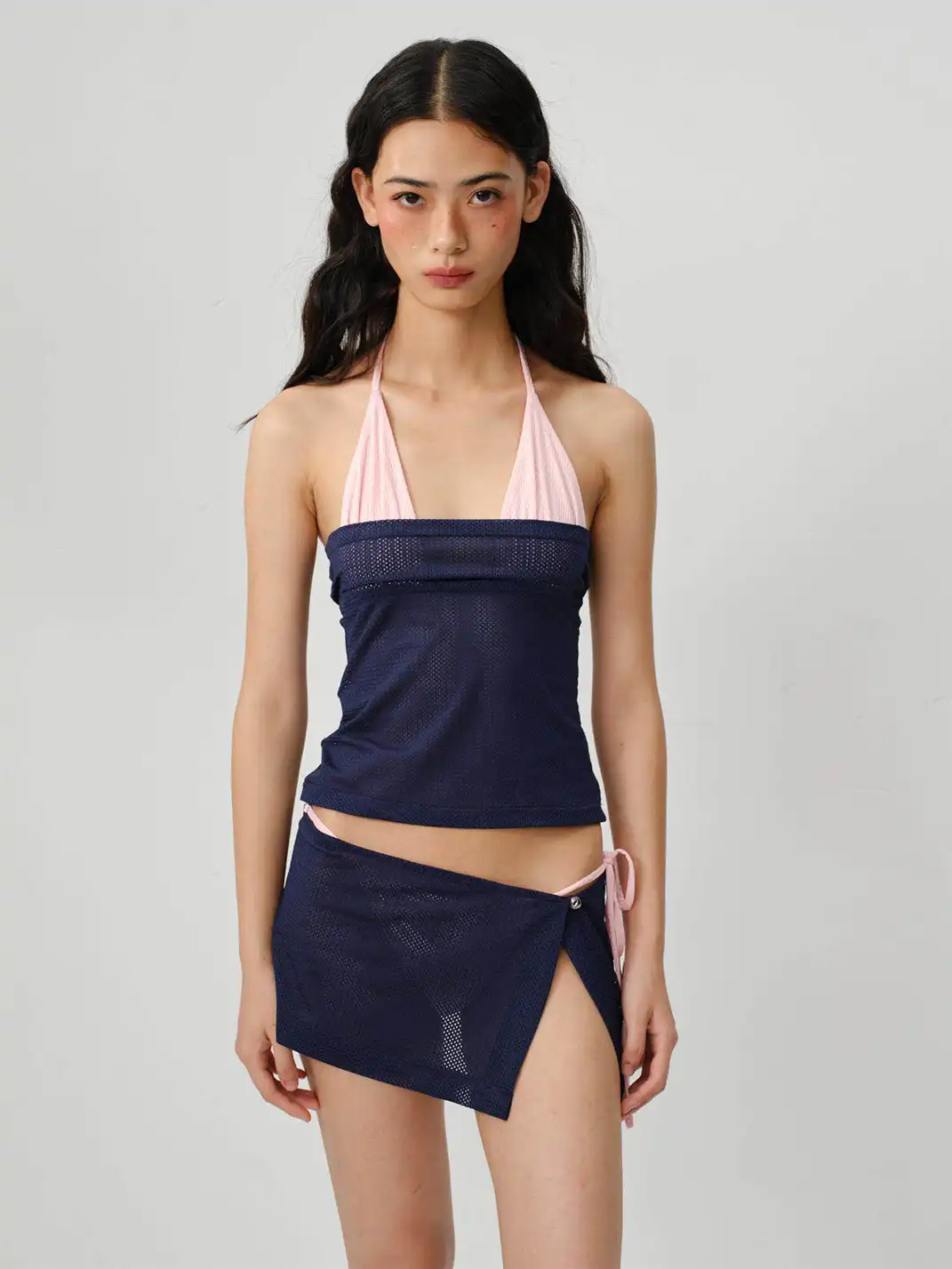 CSFC | Pink Blue Halter Top