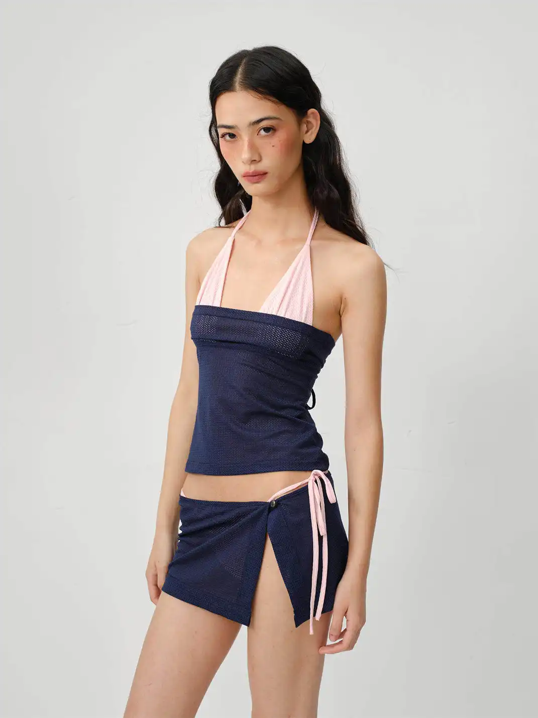 CSFC | Pink Blue Halter Top