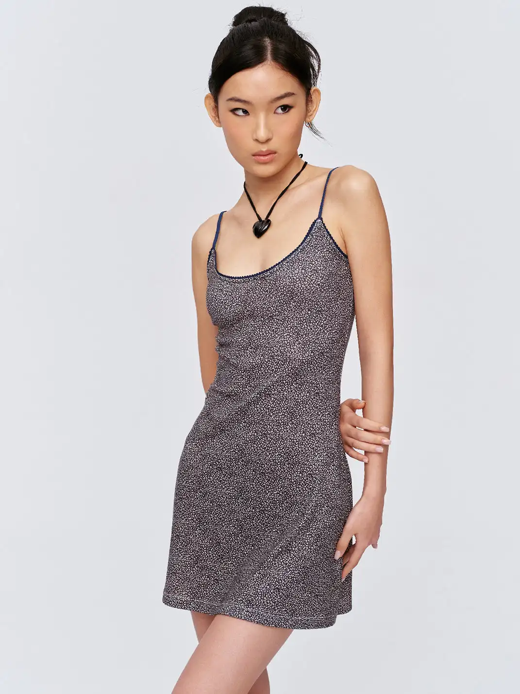 CSFC | Blue Leopard Print Knit Slip Dress