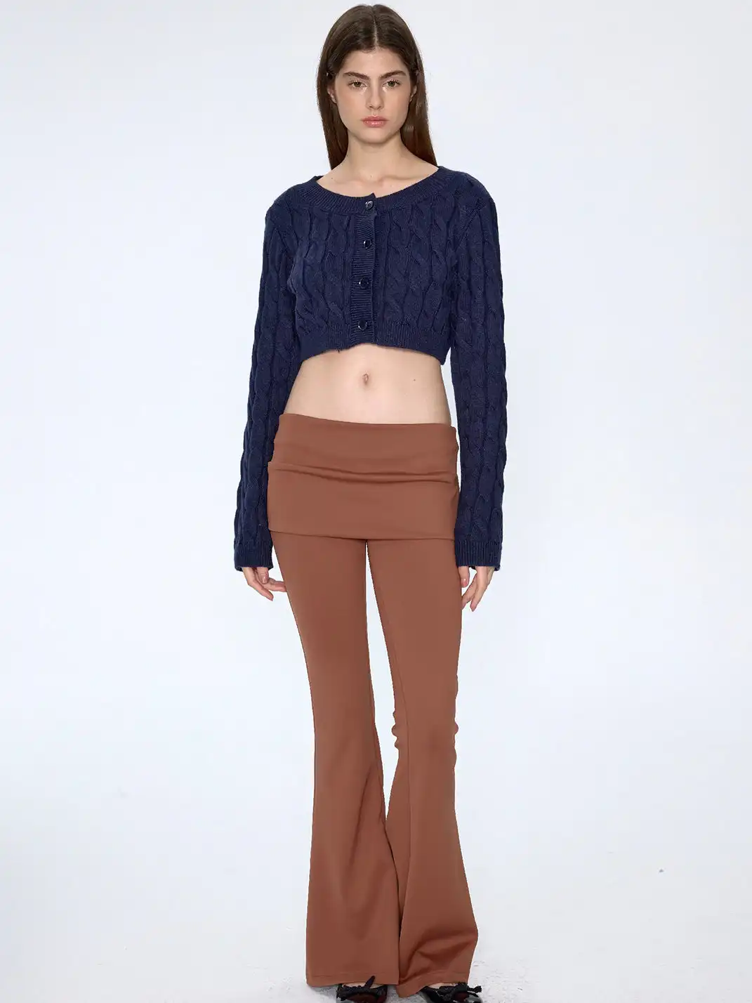 CSFC | Cable Knit Wool Cardigan Top