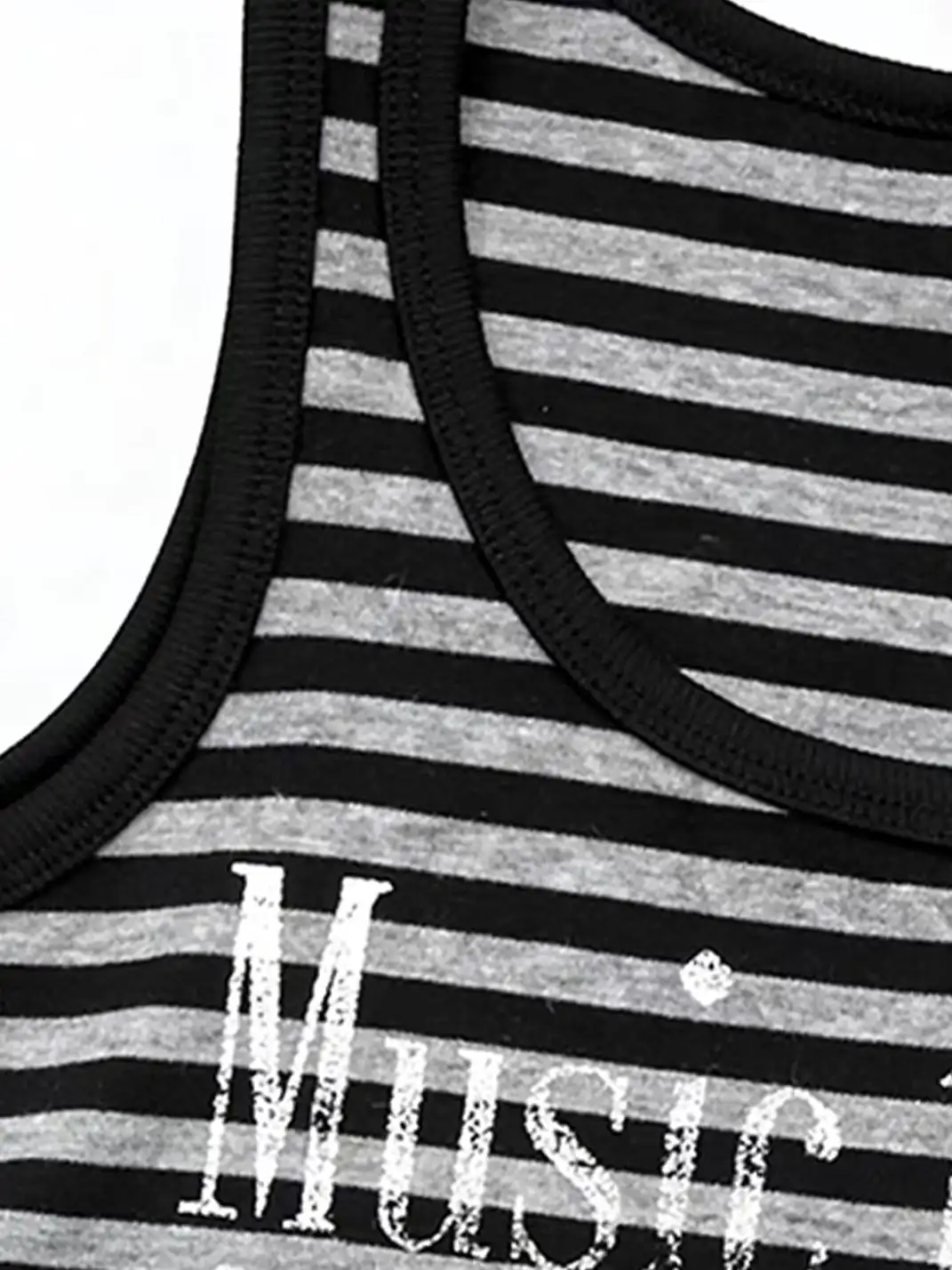 DETW | Slogan Stripe Tank Top