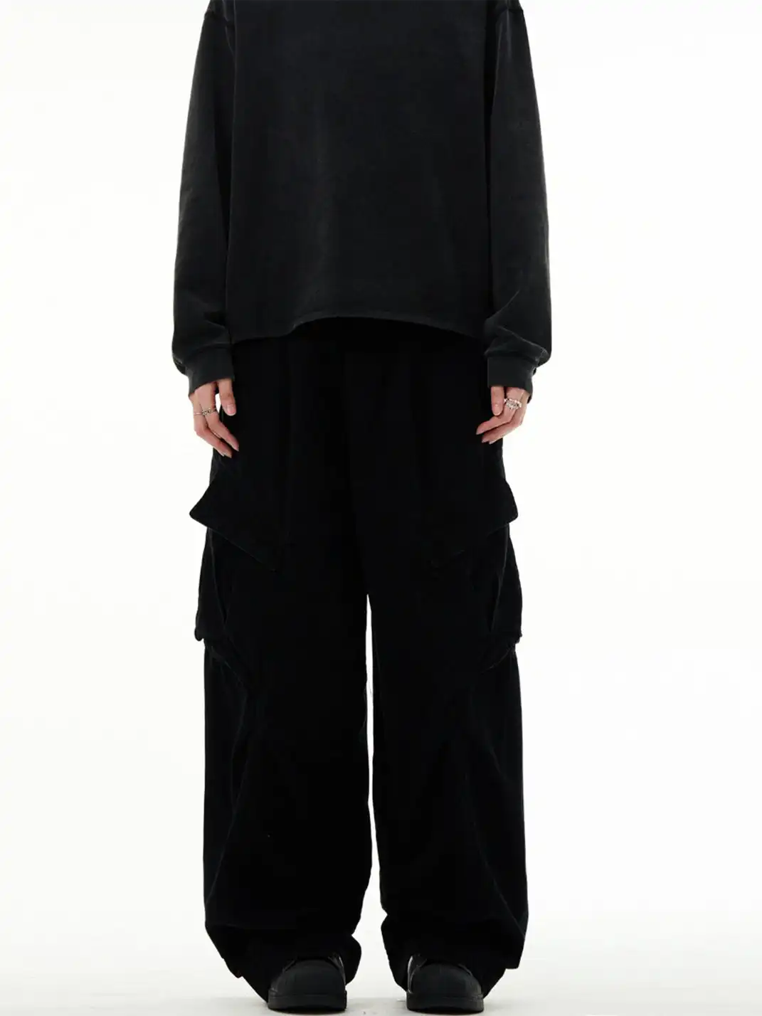 MADWITCH | Vintage Deconstructed & Ruched Straight-Leg Trousers